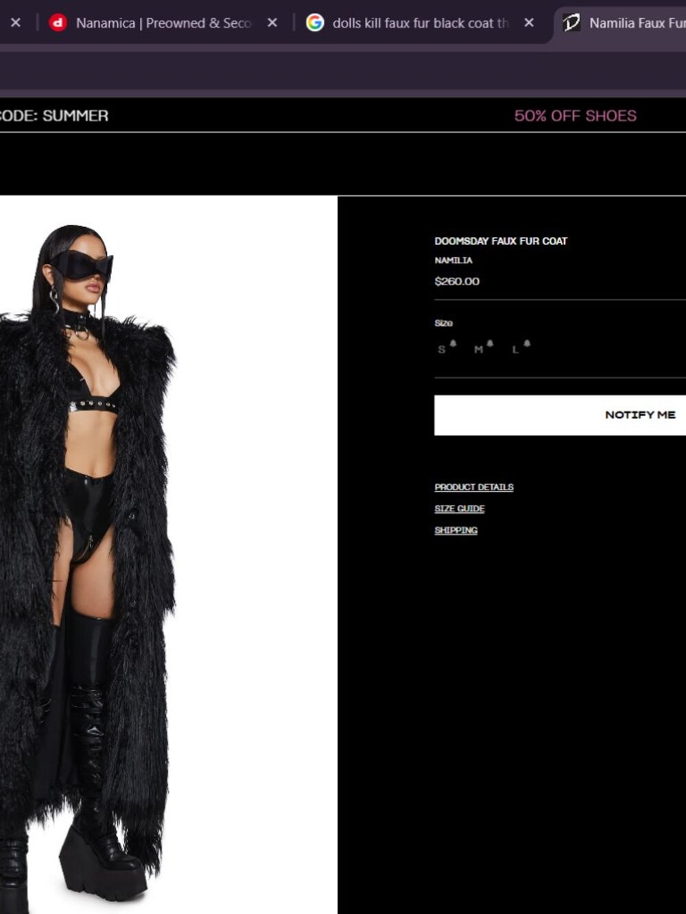 Namilia Women's Black Fur Coat